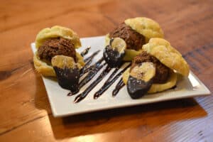 Chef Chris Harmon's Dark Chocolate Mousse Filled Profiteroles