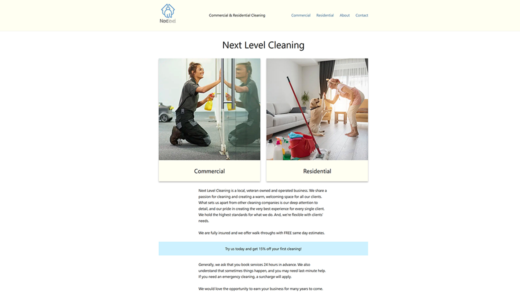 Next Level Commercial & Residential Cleaning